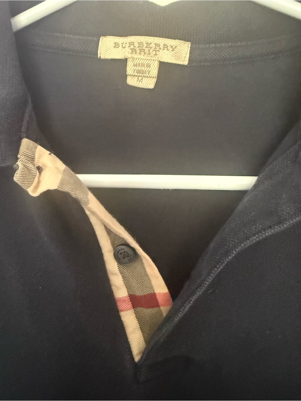 Burberry Britt Like New EUC Black Polo with Signature Check Placket - Picture 3 of 6